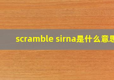 scramble sirna是什么意思